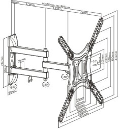 Кронштейн для телевизора Ultramounts UM870 черный 23&amp;quot;-55&amp;quot; макс.30кг настенный поворот и наклон