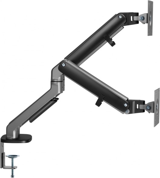 Кронштейн для мониторов Ultramounts UM735BL черный/серый 17&amp;quot;-27&amp;quot; макс.7кг крепление к столешнице поворот и наклон