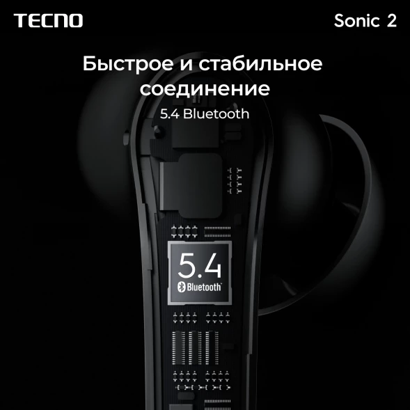 Гарнитура внутриканальные Tecno Sonic 2 SC02 белый беспроводные bluetooth в ушной раковине (SC02 WHITE)