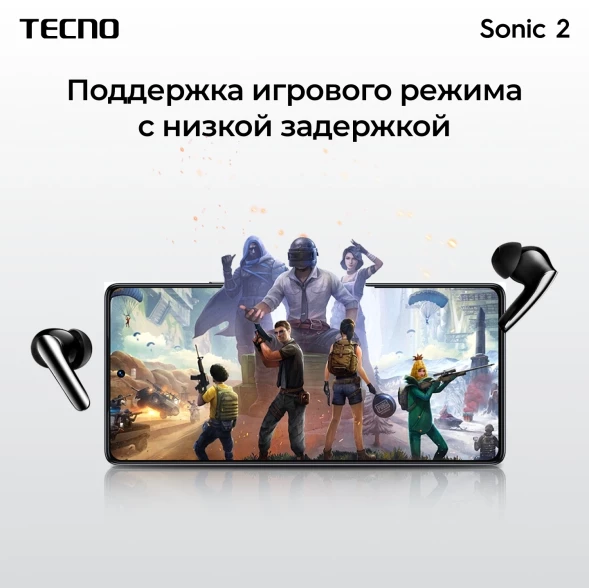 Гарнитура внутриканальные Tecno Sonic 2 SC02 белый беспроводные bluetooth в ушной раковине (SC02 WHITE)
