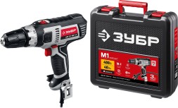 Дрель-шуруповерт Зубр ДШ-М1-400-2 К 400Вт патрон:быстрозажимной (кейс в комплекте)