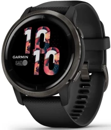 Смарт-часы Garmin Venu 2 33мм 1.3&amp;quot; AMOLED корп.черный рем.черный разм.брасл.:135-200мм (010-02430-11)