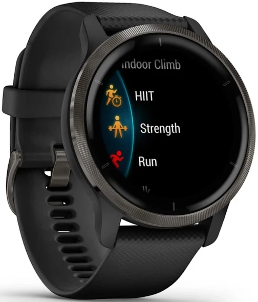 Смарт-часы Garmin Venu 2 33мм 1.3&amp;quot; AMOLED корп.черный рем.черный разм.брасл.:135-200мм (010-02430-11)