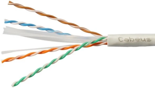 Кабель информационный Cabeus UTP-4P-CAT.6-SOLID-LSZH-GY-100 кат.6 U/UTP 4 пары LSZH внутренний 100м серый