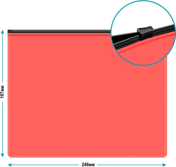 Папка на молнии ZIP Бюрократ -BPM5APINKBL A5 полипропилен 0.15мм коралловый цвет молнии черный