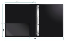 Папка на 4-х кольцах Бюрократ -0827/4RBLCK A4 пластик 0.7мм кор.27мм внутр. с вставкой черный