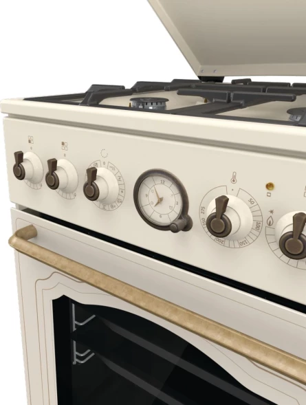 Плита Комбинированная Gorenje GKS5B70CLI бежевый (металлическая крышка) реш.чугун