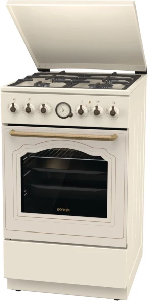 Плита Комбинированная Gorenje GKS5B70CLI бежевый (металлическая крышка) реш.чугун