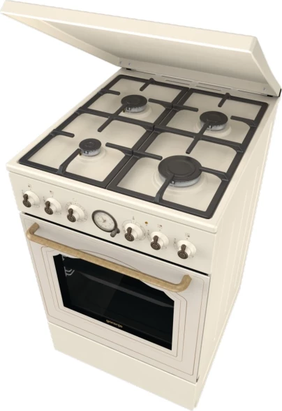 Плита Комбинированная Gorenje GKS5B70CLI бежевый (металлическая крышка) реш.чугун