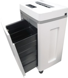 Шредер Office Kit S200TSCD 0,8x1 белый (секр.P-7) фрагменты 6лист. 25лтр. скобы пл.карты CD