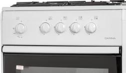 Плита Газовая Darina S GM 441 001 W белый/черный (без крышки) реш.сталь