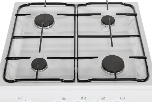 Плита Газовая Darina S GM 441 001 W белый/черный (без крышки) реш.сталь