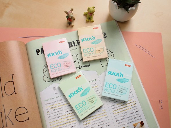 Блок самоклеящийся бумажный Stick`n ECO 21747 76x76мм 100лист. 60г/м2 пастель голубой