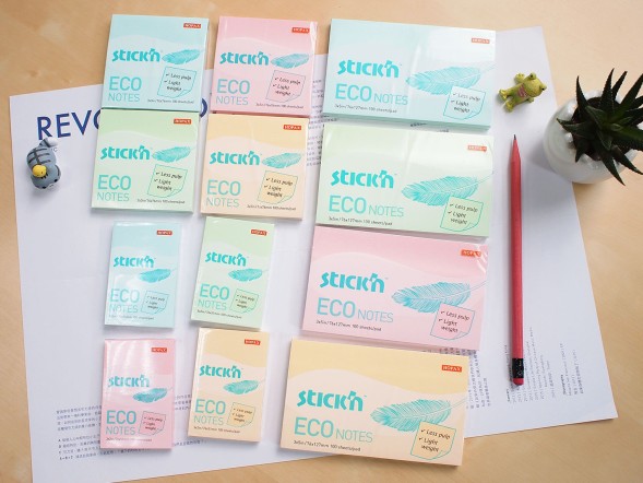 Блок самоклеящийся бумажный Stick`n ECO 21747 76x76мм 100лист. 60г/м2 пастель голубой