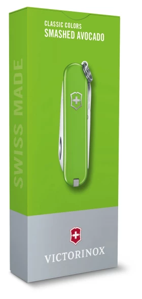 Нож перочинный Victorinox Classic SD Smashed Avocado (0.6223.43G) 58мм 7функц. подар.коробка