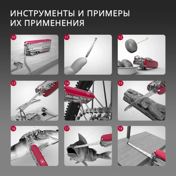 Нож перочинный Victorinox Climber (1.3703.T) 91мм 14функц. красный полупрозрачный карт.коробка