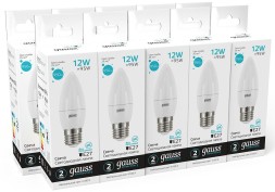 Лампа светодиодная Gauss Elementary 30222 12Вт цок.:E27 свеча 220B 4100K св.свеч.бел.нейт. (упак.:10шт)