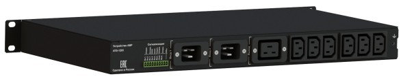 АВР Elemy ATS-1203/16/S/E/DO 1U 19&amp;quot; ввод:2xС20 выход:1xC19-6xС1316A черный