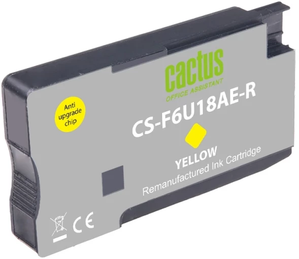 Картридж струйный Cactus CS-F6U18AE-R 953XL желтый (24мл) для HP OJ Pro 7740/8210/8218/8710/8715