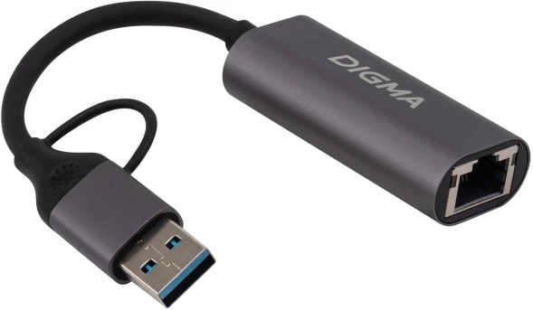 Сетевой адаптер Gigabit Ethernet Digma DLA-GEUC01 USB 3.0