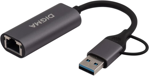 Сетевой адаптер Gigabit Ethernet Digma DLA-GEUC01 USB 3.0