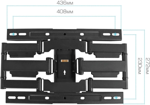 Кронштейн для телевизора Kromax Ultra Slim-101 черный 21&amp;quot;-70&amp;quot; макс.45кг настенный поворот и наклон
