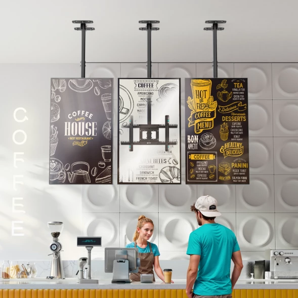Кронштейн для телевизора Onkron N1L черный 32&amp;quot;-80&amp;quot; макс.68.2кг потолочный поворот и наклон