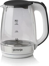 Чайник электрический Gorenje K17GXG 1.7л. 2200Вт белый/серебристый корпус: стекло/металл/пластик