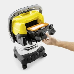 Строительный пылесос Karcher WD 7 Control P S 30/6/35/T 1400Вт (уборка: сухая/сбор воды/выдув) желтый