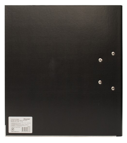 Папка-регистратор Silwerhof A4 50мм двусторон.ПВХ черный мет.окант. сборная смен.карм. на кор.