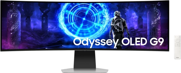 Монитор Samsung 49&amp;quot; Odyssey OLED G9 S49DG952SI серебристый OLED LED 32:9 HDMI M/M TV матовая HAS 250cd 178гр/178гр 5120x1440 240Hz FreeSync Premium Pro DP USB 12.6кг
