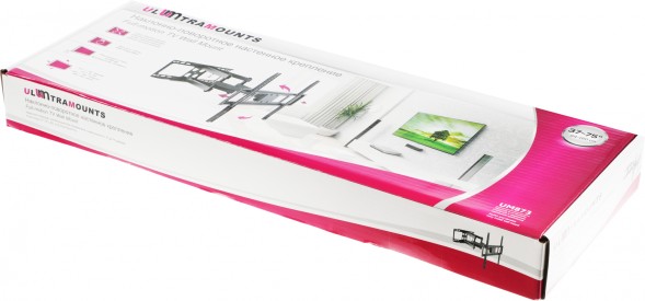 Кронштейн для телевизора Ultramounts UM873 черный 37&amp;quot;-70&amp;quot; макс.40кг настенный поворотно-выдвижной и наклонный