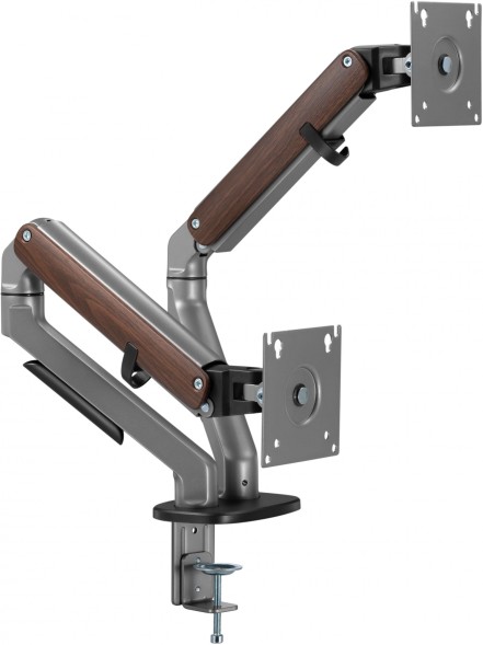 Кронштейн для мониторов Ultramounts UM735WD серый/коричневый 17&amp;quot;-27&amp;quot; макс.7кг крепление к столешнице поворот и наклон
