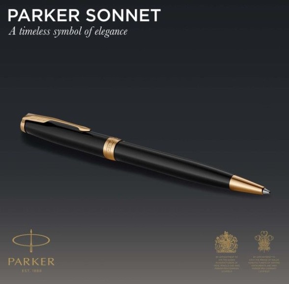 Ручка шариков. Parker Sonnet Core K530 (CW1931497) LaqBlack GT M черн. черн. подар.кор.