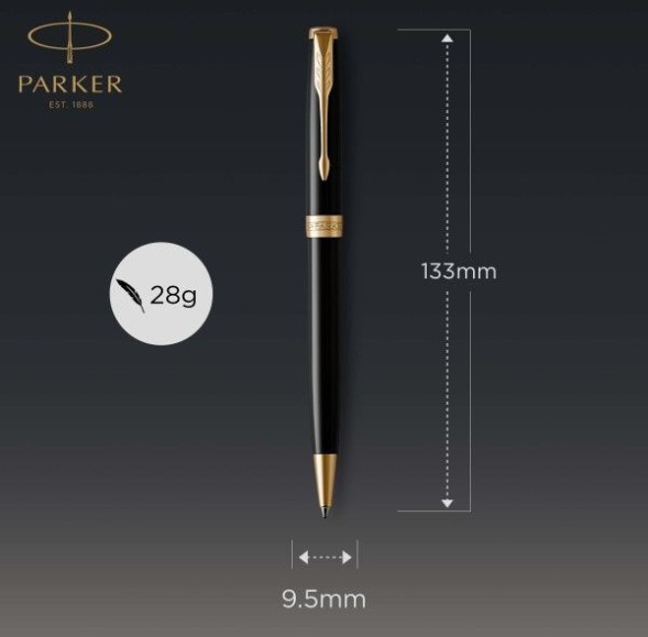 Ручка шариков. Parker Sonnet Core K530 (CW1931497) LaqBlack GT M черн. черн. подар.кор.