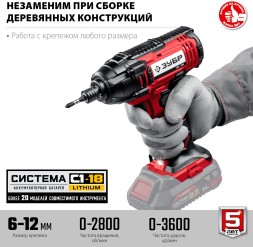 Винтоверт Зубр ГВЛ-255 аккум. патрон:квад.1/4&amp;quot;