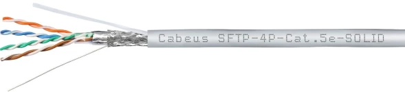 Кабель информационный Cabeus SFTP-4P-CAT.5E-SOLID-GY кат.5E SF/UTP 4 пары PVC внутренний 305м серый