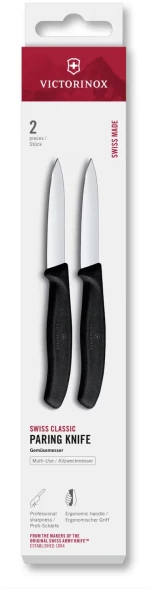 Набор ножей кухон. Victorinox Swiss Classic 6.7603.2 для овощей компл.:2предм. черный европодвес
