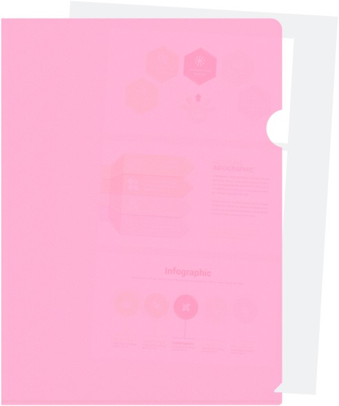 Папка-уголок Бюрократ Pastel -EPAST/PINK A4 пластик 0.18мм розовый