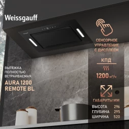 Вытяжка встраиваемая Weissgauff Aura 1200 Remote черный управление: сенсорное (1 мотор)