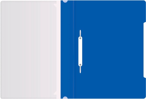 Папка-скоросшиватель Бюрократ -PS-K20BLU A4 прозрач.верх.лист карм.на лиц.стор. пластик синий 0.12/0.16