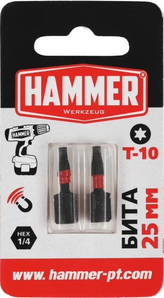 Набор бит Hammer 203-179 универсал. Дл=25мм (2пред.) для шуруповертов