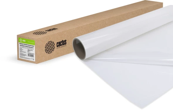 Пленка Cactus CS-PPMS180-106750 42&amp;quot;(A0+) 1067мм-50м/180г/м2/белый матовое самоклей. для струйной печати втулка:50.8мм (2&amp;quot;)