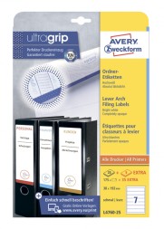 Этикетки Avery Zweckform L4760-25 A4 38x192мм 7шт на листе/80г/м2/25л./белый самоклей. универсальная