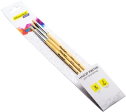 Набор кистей Silwerhof Color (наб.3шт) щет.круг.№2,4,6 дерев.ручка