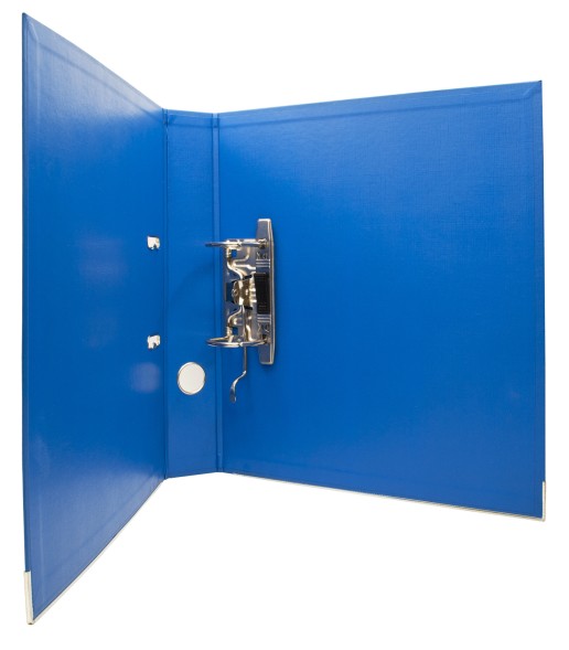 Папка-регистратор Silwerhof A4 50мм двусторон.ПВХ синий мет.окант. сборная смен.карм. на кор.