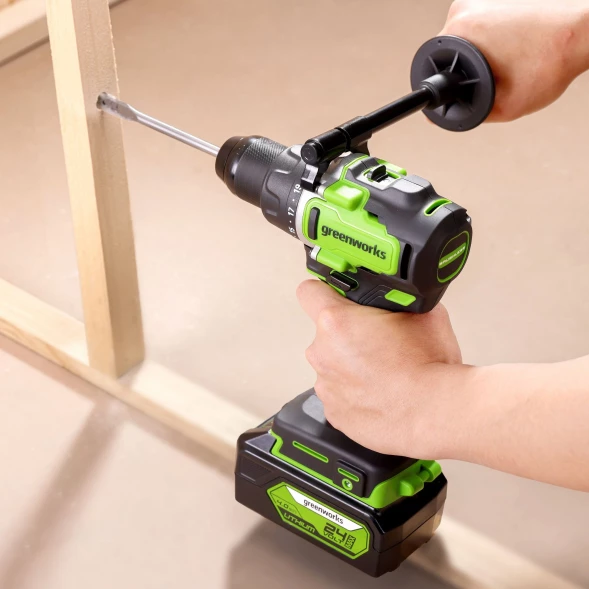 Дрель-шуруповерт Greenworks GD24DD90 аккум. патрон:быстрозажимной (3707507CUD)