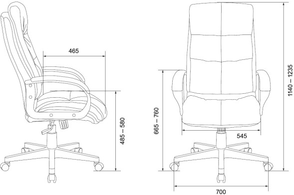 Кресло руководителя Бюрократ CH-824 Fabric серый Alfa 44 крестов. пластик