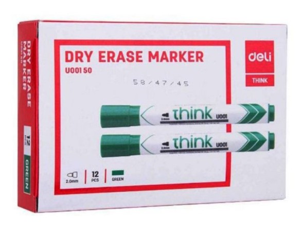 Маркер для досок Deli EU00150 Think круглый пиш. наконечник 2мм зеленый