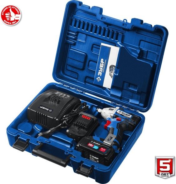 Гайковерт Зубр GB-250-42 аккум. патрон:квад.1/2&amp;quot; (кейс в комплекте)